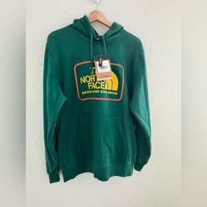 NWT men outline logo hoodie evergreen Sz L
